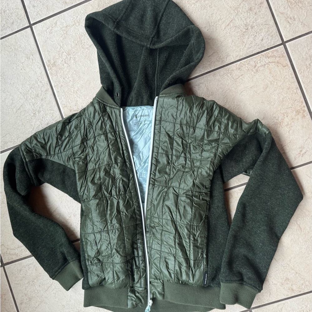 Women's M Cotopaxi Green Quilted Zip-Up Kusa Hoodie